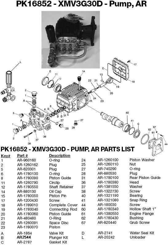 Excell EXWGC3030 pump parts